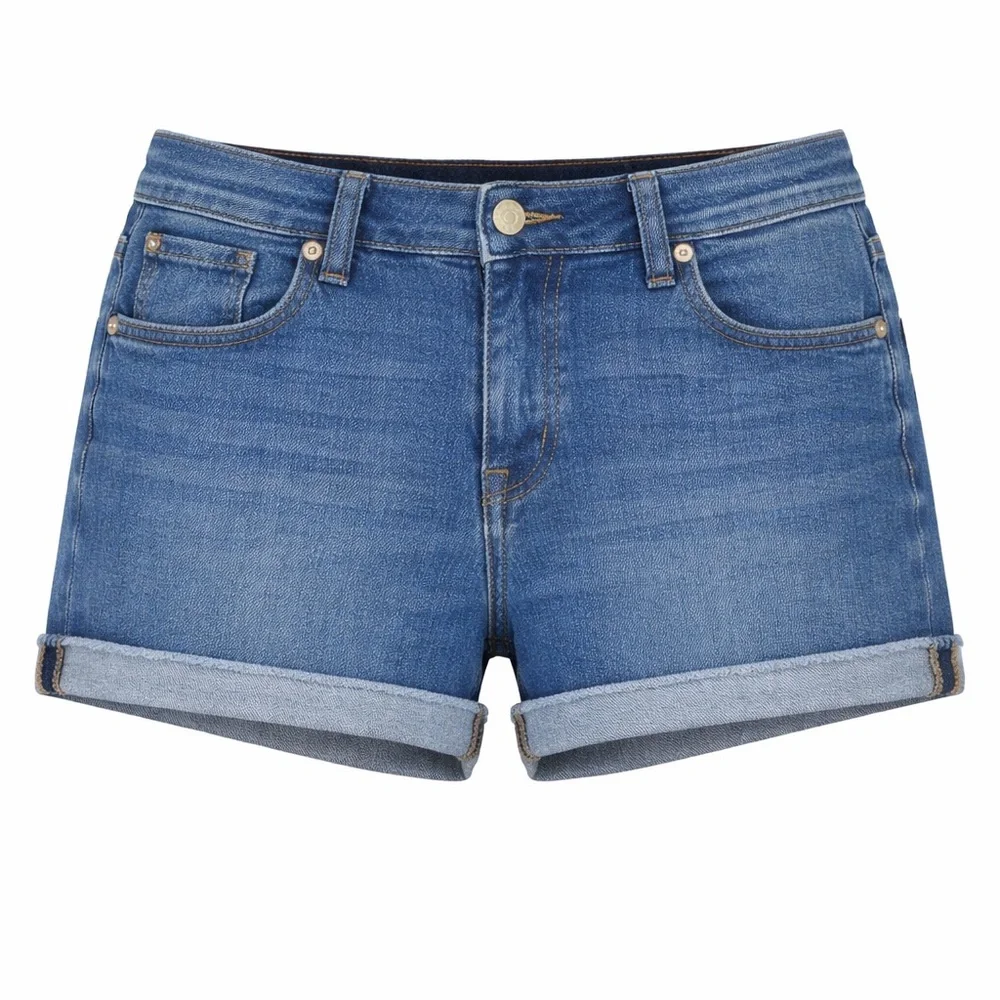 EUC Kensie The Short Roll Cuff Denim Shorts Size 12/31 NWT Mid Rise Jean Shorts